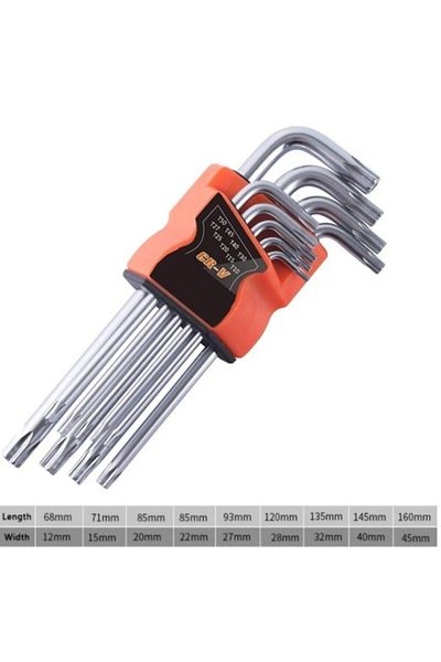 Furkan Yapı Market Crv Allen Set 9-Piece Star Allen Set 17cm