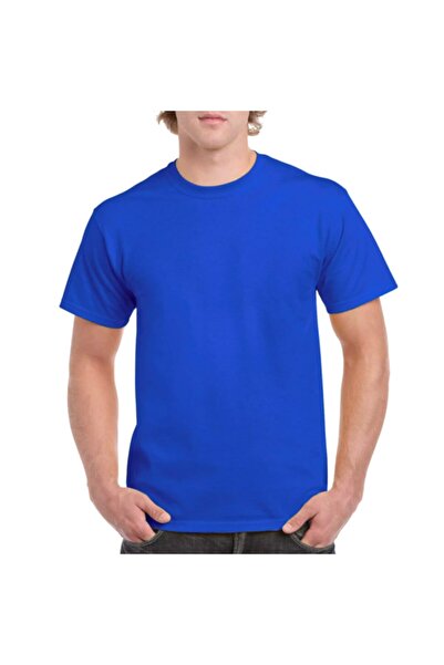 HediyeMania Tricou din bumbac bumbac moale Tricou bărbați basic Sax Blue