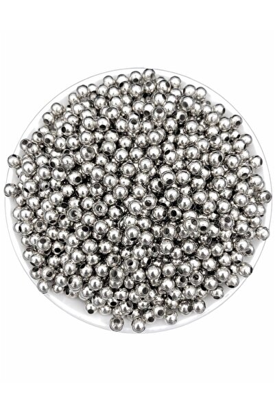 Hedef Bijuteri 6mm Nikel / Gümüş Renk Metal Demir Top Boncuk,takı Yapım Boncu...