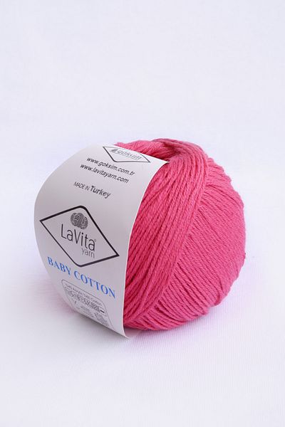 LaVita Yarn Βρεφικό Βαμβάκι 50 gr Amigurumi, Punch, Πλεκτό Σχοινί Χεριού 5 Συσκευασία Taka Yarn (CANDY PINK-4017)