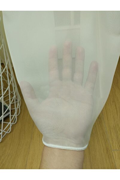 perdealemi Екрю Тергал Пряма Тюлева Штора, 150x260, Щільна Складка, 1/3