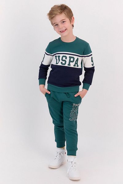 U.S. Polo Assn. Σετ φόρμας Classic Dark Khaki Boy's Crew Neck