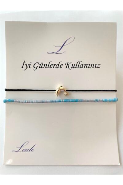 Lade الأزرق الأسود الذهب دولفين خلخال