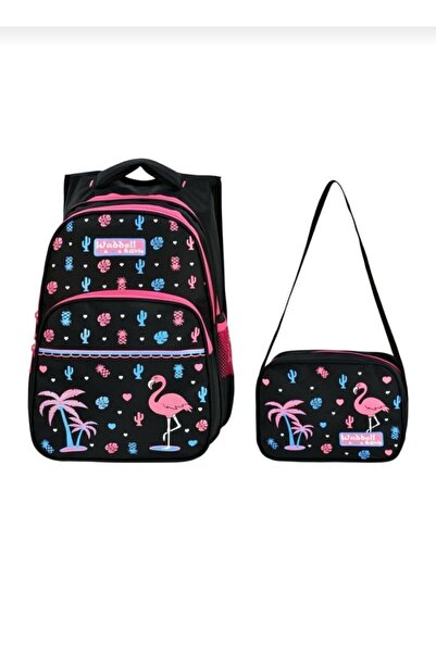 KUBRABOUTİQUE Flamingo Waddell Primary School Bag with Nutrition Set