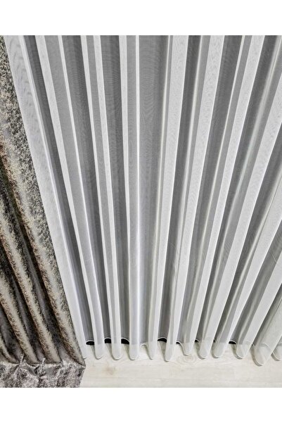 ISSA PERDE Taç Düz Tül Perde Grek Kurşunlu, Sık Pile1/3