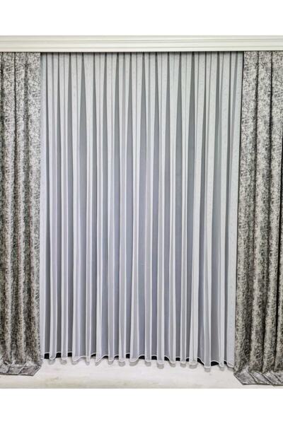 ISSA PERDE Crown Plain Tulle Curtain Grek Leaded, Tight Pile1/3