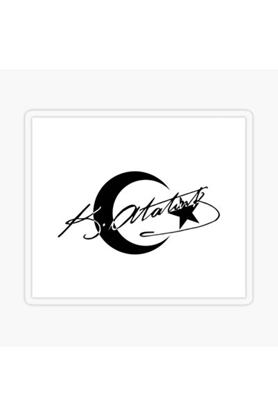 Ay Yıldız Ve Atatürk Sticker Yapıştırması 17 Cm