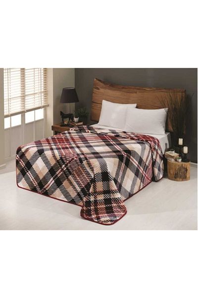 MİNK Lacasa Luxury Mink King Size 1078 Beige Blanket 200x240 &Both Blanket & Bedspread&
