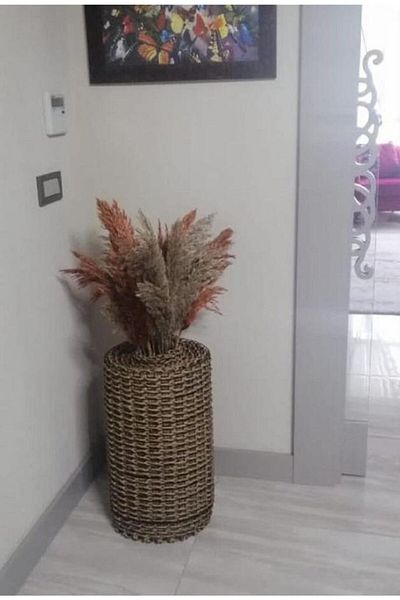 Egindra 50cm Metal Wire Mesh Braided Decorative Pampas Vase