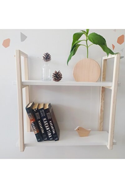 glb decor wood hand made Ikili Ahşap Ayaklı Raf