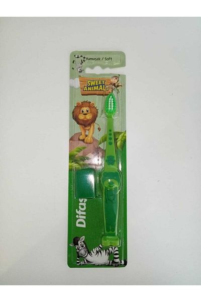 Difaş Sweet Animals Children's Toothbrush Green (soft)