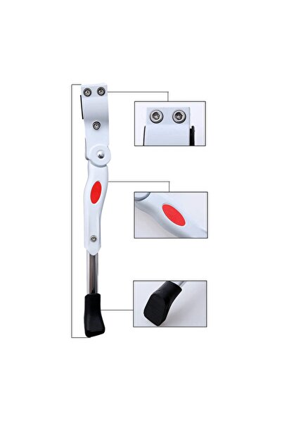 Streak Bisiklet Arka Park Destek Ayağı Kelepçeli Alüminyum Ayak - Beyaz