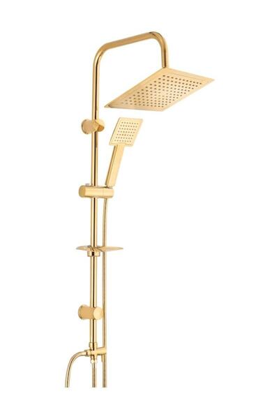 Genel Markalar Armatür Kare Gold Robot Duş Seti Yağmurlama Gold Tepe Duş Seti