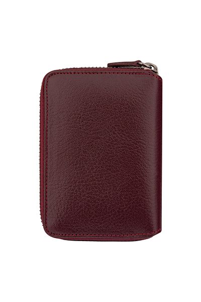 Garbalia Chain Genuine Leather Claret Red Unisex Money Portfolio