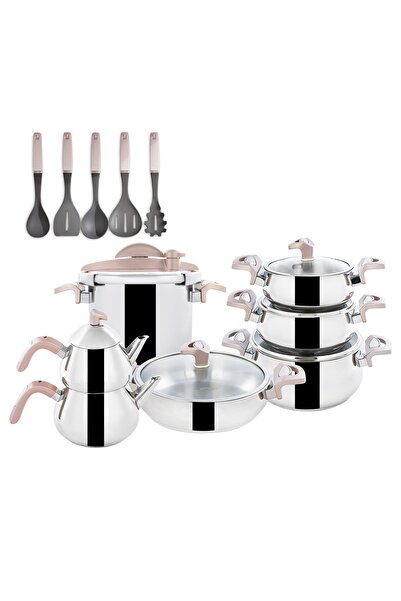 Emsan Anka İndüksiyon Tabanlı 18 Parça Golden Pink Çeyiz Seti