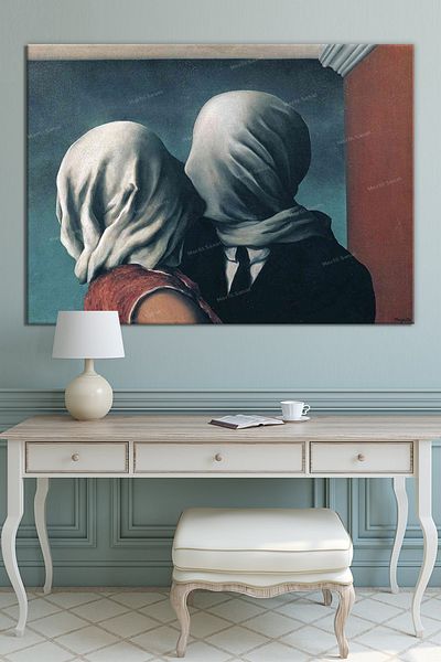 Morfil Sanat Atölyesi Rene Magritte The Lovers Lovers Καλλιτεχνική ζωγραφική σε καμβά 8 διαφορετικών μεγεθών