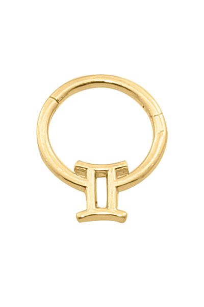 Dianora Piercing Gold Gemini Sign Ring Piercing