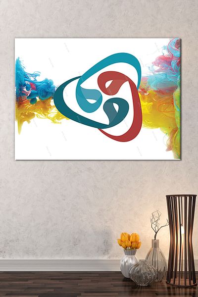 Morfil Sanat Atölyesi Pictură artistică pe pânză cu trei Vav, literă Vav religioasă islamică (8 dimensiuni diferite)