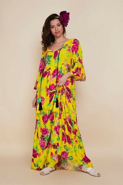 Hazinedan Rochie spaniolă cu model casual boem de trandafiri