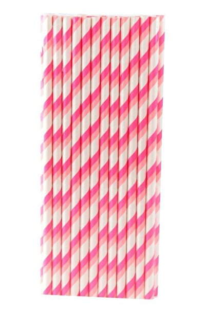 canbayhobi Pastel Pembe Renkte Kağıt Pipet 25 Adet