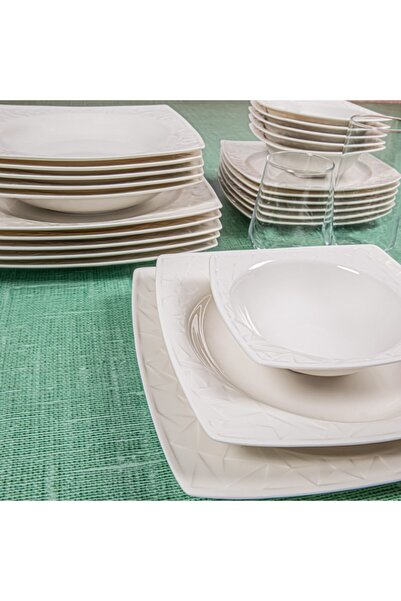 Güral Porselen Vıvente 24 Parça 6 Kişilik Bone Yemek Takımı