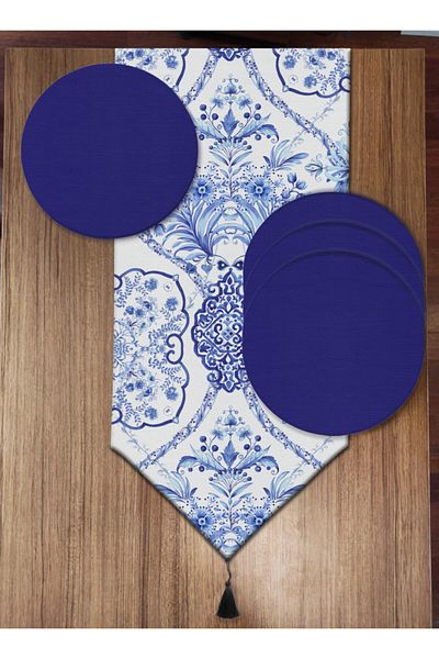 Pusula Home Set de 6 farfurii și alergători vintage Damask