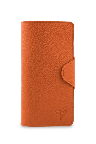 Garbalia Martha Unisex Orange Genuine Leather Portfolio Wallet