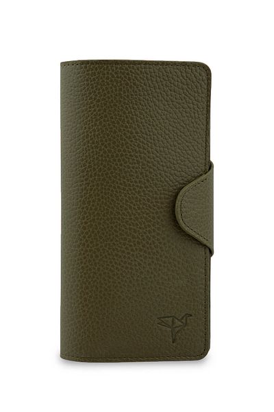 Garbalia Γνήσιο δέρμα Unisex Portfolio - Khaki Green, Martha Model