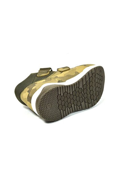 PİNKY PİNKY 201 Hakiki Deri Haki Ortopedik Cırtlı Erkek Çocuk Bot