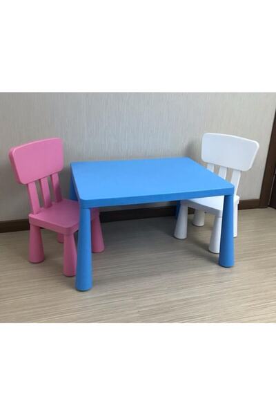 zengi plastik Pembe Mammut Masa Beyaz Sandalye Takımı