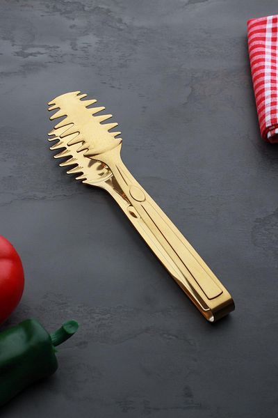 ACAR Güvenplast 12185 Steel 24 cm Gold Pasta Tongs