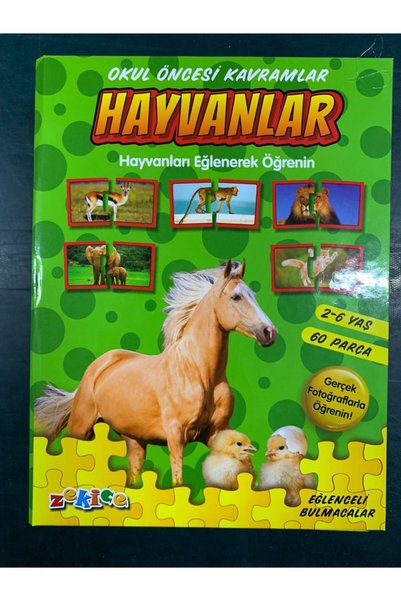Zekice Okul Öncesi Kavramlar Hayvanları Tamamlama Eğlenceli Bulmacalar 2'li P...