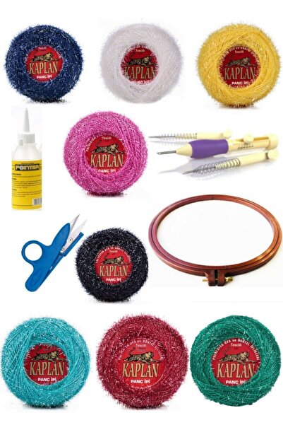 Sermet Süs Dünyası Set de broderie Punch Needle Pulley Ip Glue Punch Needle Foarfece