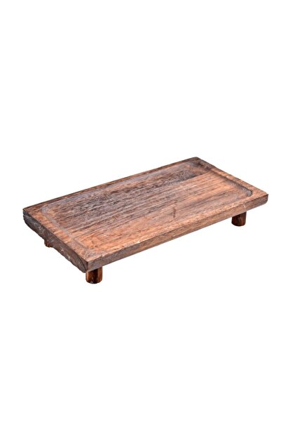 Bambum Arvina Ayaklı Ahşap Sunum Tepsisi Küçük 33x16x7 Cm