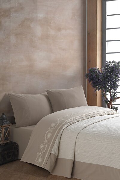 ÖDEL HOME Bordered Thread Embroidered Single Person Pike