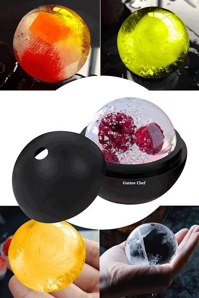 Gurme Chef Silicone Large Globe Ice Mold 6x6 Cm Black