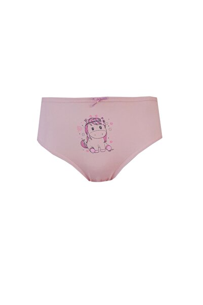 TEKKAPLAN 6lı Kız Çocuk Baskılı Renkli Külot Pamuklu Likralı Slip