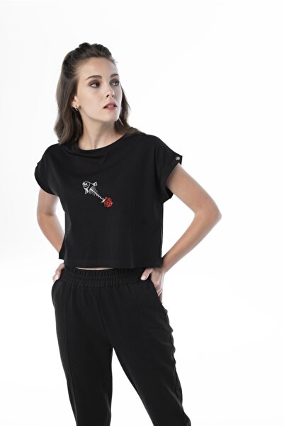Balık Crop Top Kadın T-shirt