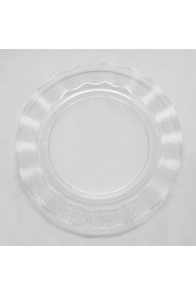 giftzone 26cm 6 Pcs Clear Mica Round Plate - Luxury Plastic Party Accessory