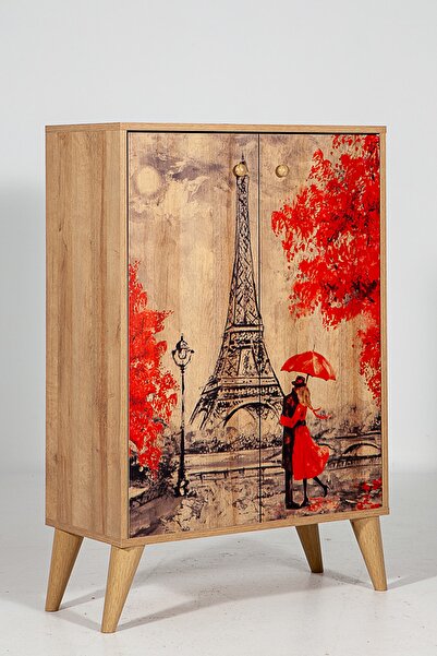 SANDALİE Mary Eyfel / 4 Raflı 2 Kapaklı Çok Amaçlı Mutfak Dolabı Banyo Dolabı...