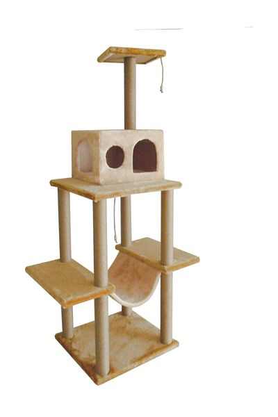 Turkuaz Tırmalama Cat House Scratching Zooplus Light Brown