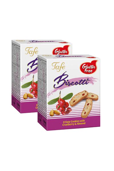TAFE Biscotti Gluten-Free Curly Cookies - Wild, Myrtle and Almond, 120Gr X 2 Pieces