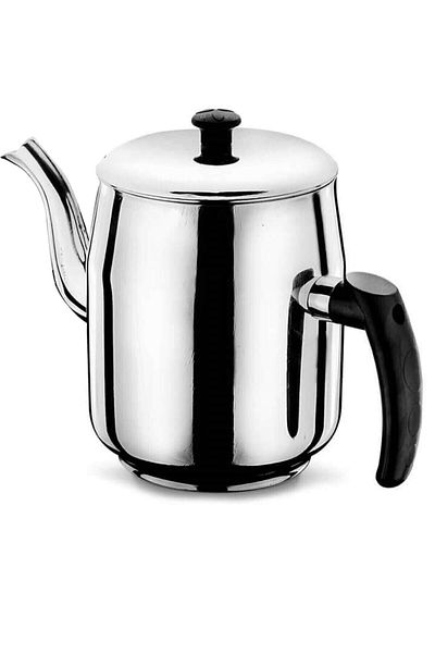 Ulutaş Ulutaş Black 430 Quality Stainless Steel 1.20 Lt Bakelite Handle Coffee Pot