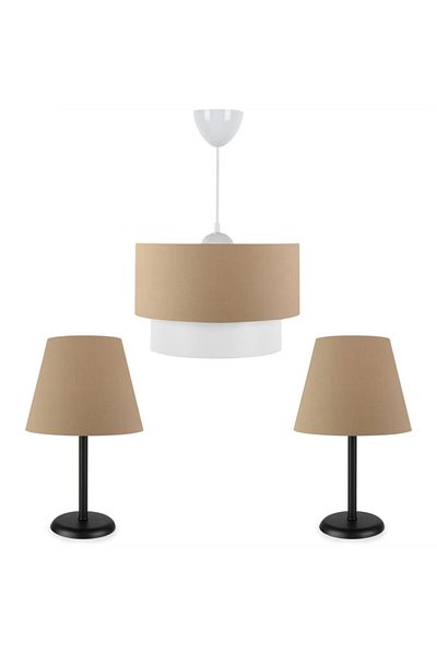 HOMİNG Triple Chandelier Set - Black Body, AYD-1917