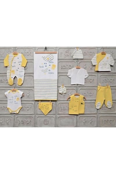 Bebitof Baby Bathrobe 10017 Whale 10-Piece Baby Hospital Exit Yellow
