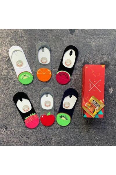 Socks Stations Кутия с 6 чифта къси чорапи с плодов мотив