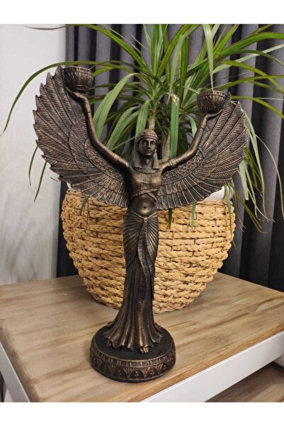 NOTARENK Dekoratif Mısır Tanrıçası Isis Şamdan 42 Cm