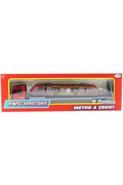 MEGA Kırmızı Metal Metro Vagonu Ve Taşıyıcı Tır