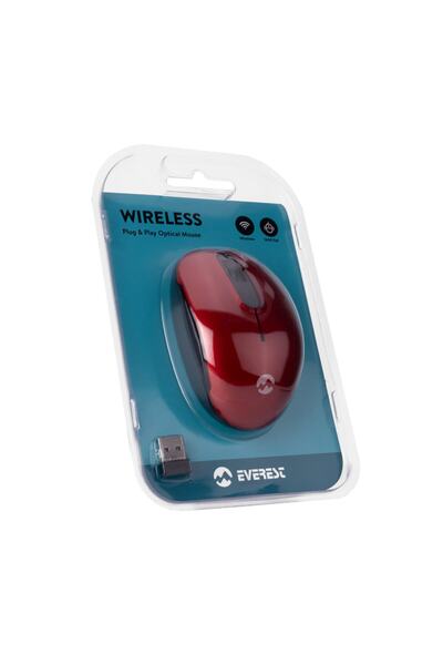 Everest Smw-666 Usb Kırmızı 2.4ghz Optik Wireless Mouse