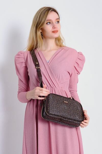 Just Polo Women's Brown Print Patterned Cross Shoulder Bag Jpm2053